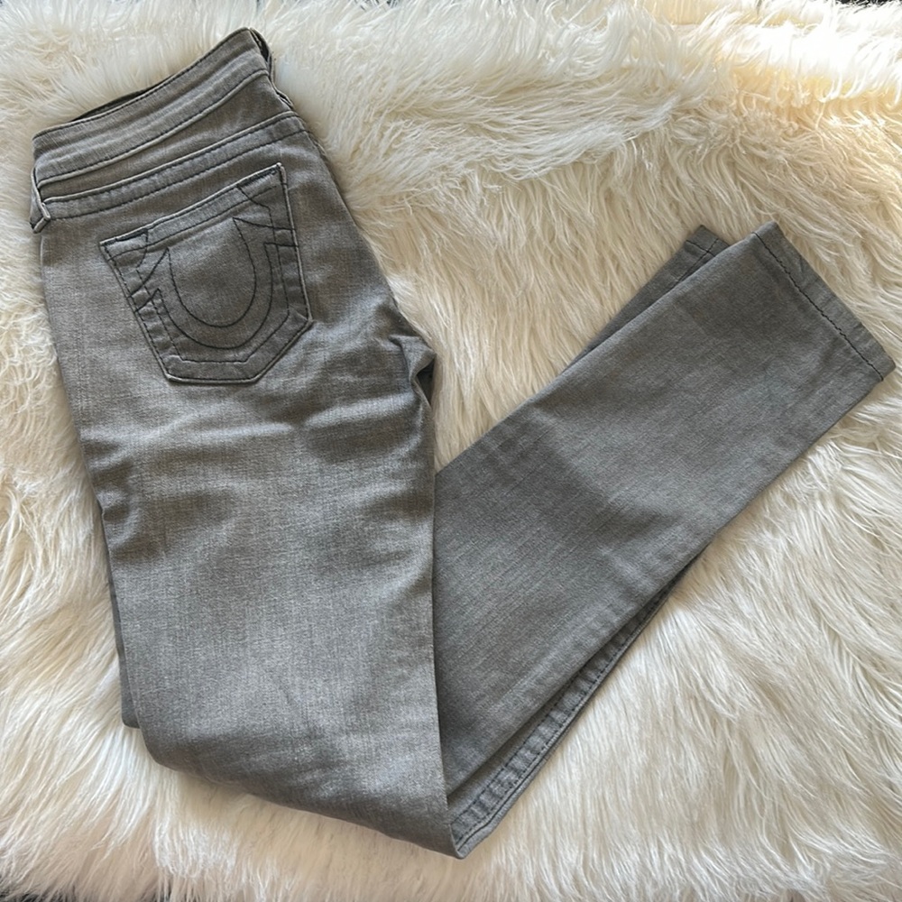 True Religion Grey distressed jeans size 26